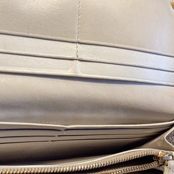 Prada long leather wallet with COA. Cream color. EUC - Picture 10 of 14